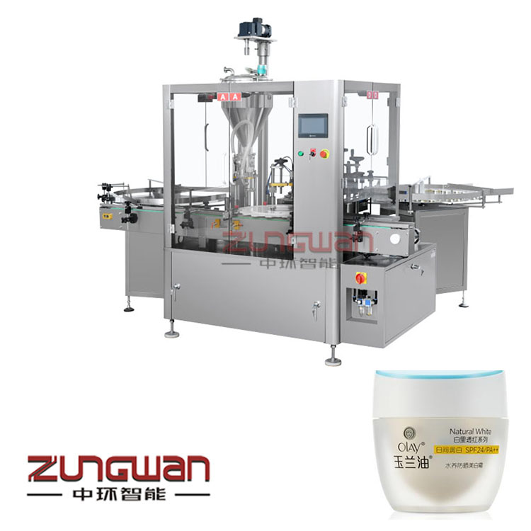膏霜灌裝機(jī)生產(chǎn)線，全自動膏體灌裝旋蓋機(jī)，軟膏包裝生產(chǎn)線